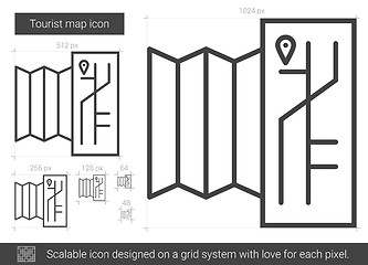 Image showing Tourist map line icon.