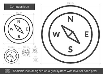 Image showing Compass line icon.