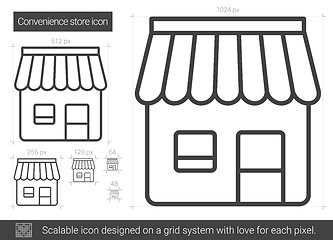 Image showing Convenience store line icon.