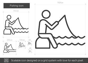 Image showing Fishing line icon.