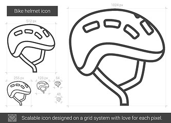 Image showing Bike helmet line icon.