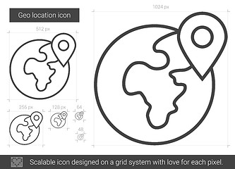 Image showing Geo location line icon.