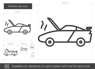 Image showing Broken car line icon.