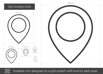 Image showing Geo location line icon.