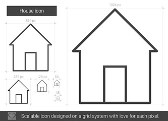 Image showing House line icon.