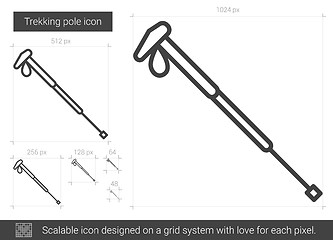 Image showing Trekking pole line icon.