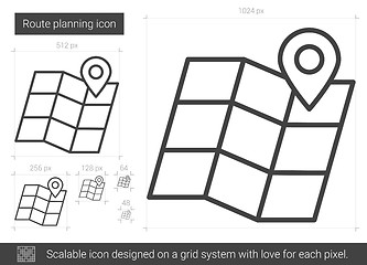 Image showing Route planning line icon.