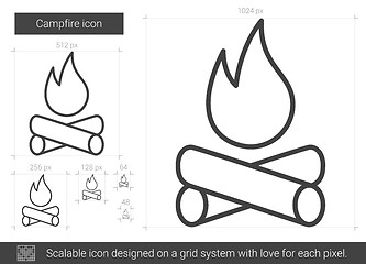 Image showing Campfire line icon.