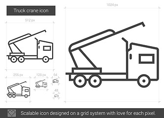 Image showing Truck crane line icon.