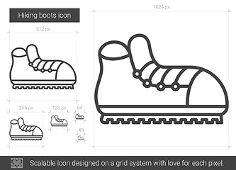 Image showing Hiking boots line icon.