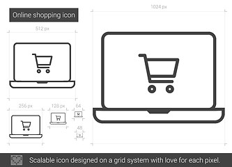 Image showing Online shopping line icon.