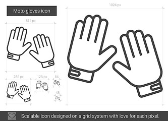 Image showing Moto gloves line icon.