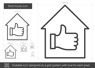 Image showing Best house line icon.