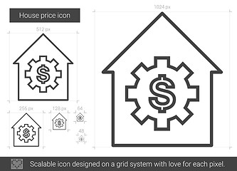 Image showing House price line icon.