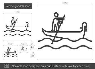 Image showing Venice gondola line icon.