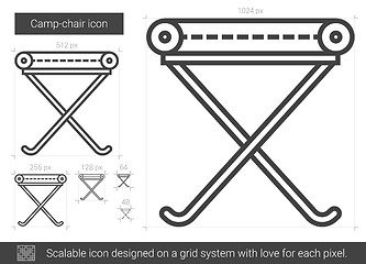 Image showing Camp-chair line icon.