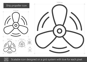 Image showing Ship propeller line icon.