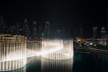 Image showing musical fountain in Dubai