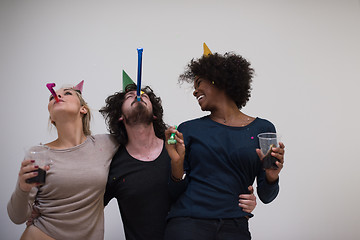 Image showing confetti party multiethnic group of people