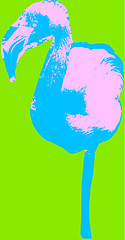 Image showing Flamingo picture over green background