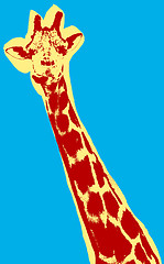 Image showing Giraffe picture over green background