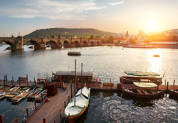 Image showing Dusk over Charles Bridge