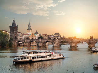 Image showing Touristic boat in Prague