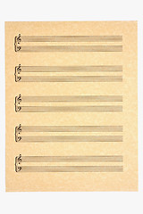 Image showing Blank Music Sheet, Treble and Bass Clefs