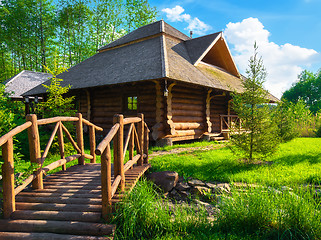 Image showing Wooden house in forest