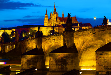 Image showing Prague gothic bridge