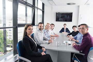 Image showing Group of young people meeting in startup office