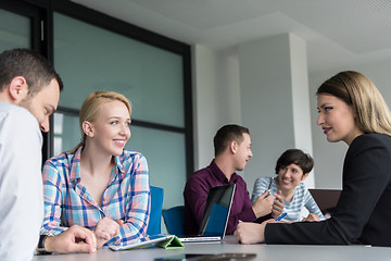 Image showing Business Team At A Meeting at modern office building