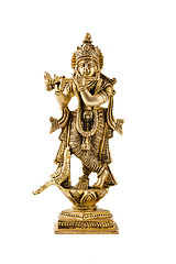 Image showing Krishna statue on white