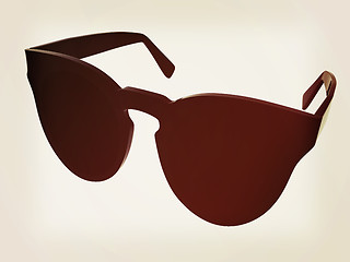 Image showing Cool black sunglasses. 3d illustration. Vintage style