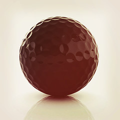 Image showing Golf ball. 3D rendering. Vintage style