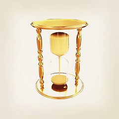 Image showing Golden Hourglass. 3d illustration. Vintage style