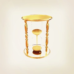 Image showing Golden Hourglass. 3d illustration. Vintage style
