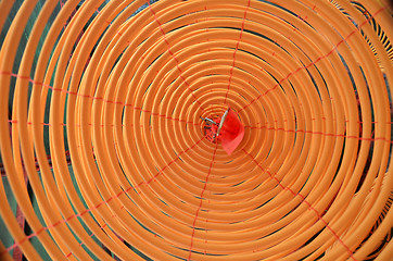 Image showing Circular incenses burning in Chinese temple