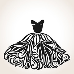 Image showing Elegant vector silhouette of isolated beautiful back dress