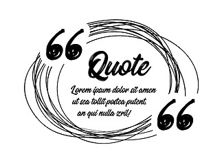 Image showing Drawn quotes and a frame to highlight the frame, quotes and other text in the article, or as a separate element. Vetor