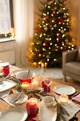 Image showing table served for christmas dinner at home