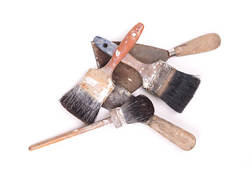 Image showing Collection of old paintbrushes