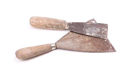 Image showing Old putty knifes