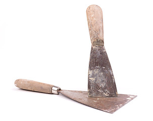 Image showing Old putty knifes