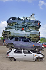 Image showing Recycling Cars Stack