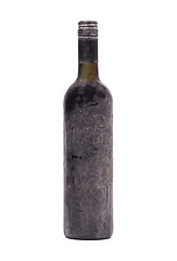 Image showing Old bottle of wine, covered in dust