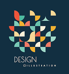 Image showing Geometric design with shapes in the style of squares with rounded corners and circles. Vector illustration is suitable for decorating booklets, flyers, posters and other