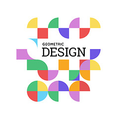 Image showing Geometric design with shapes in the style of squares with rounded corners and circles. Vector illustration is suitable for decorating booklets, flyers, posters and other
