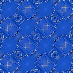 Image showing Blue Leather Seamless Pattern