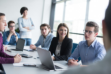 Image showing Business Team At A Meeting at modern office building